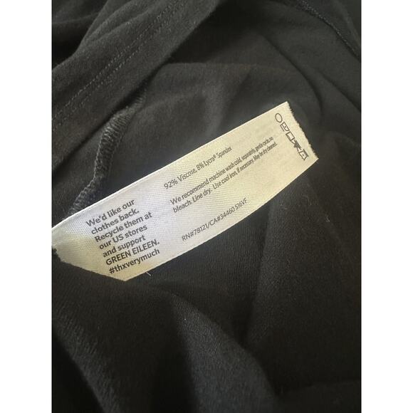 Eileen Fisher Stretch Jersey Knit Round Neck Dress Maxi Sleeveless Black Size XL - Picture 7 of 13